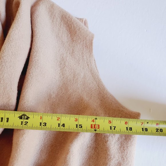 ANTHRO MOTH 100% Wool Camel Sleeveless Cardigan - Picture 11 of 12